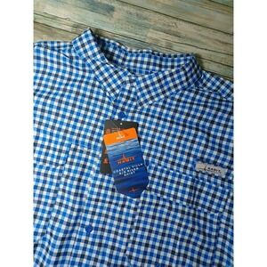 Habit Men's 4xl/4xg Coastal Villa S/S River Shirt Tackle Plaid Marlin Blue NWT
